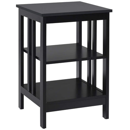 Goflame Nightstand 3-Tier Sofa Side Table W/Reinforced Bars and Stable Structure