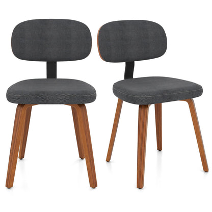 Goflame Wooden Dining Chairs Set of 2/4 Fabric Upholstered Kitchen Chairs