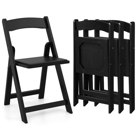 Goflame Folding Chairs, Wooden Dining Chairs Set, Padded Foldable Chairs w/Backrest