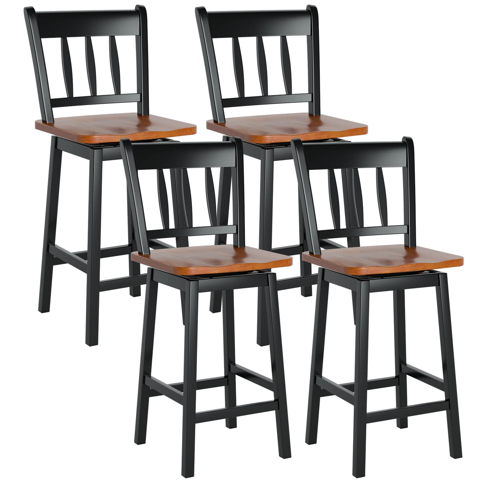 30.5 Inch Rubber Wood Bar Chairs - Goflame