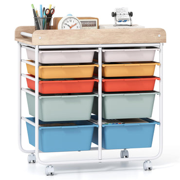 Goflame Rolling Storage Cart with 10 Drawers, Utility Cart