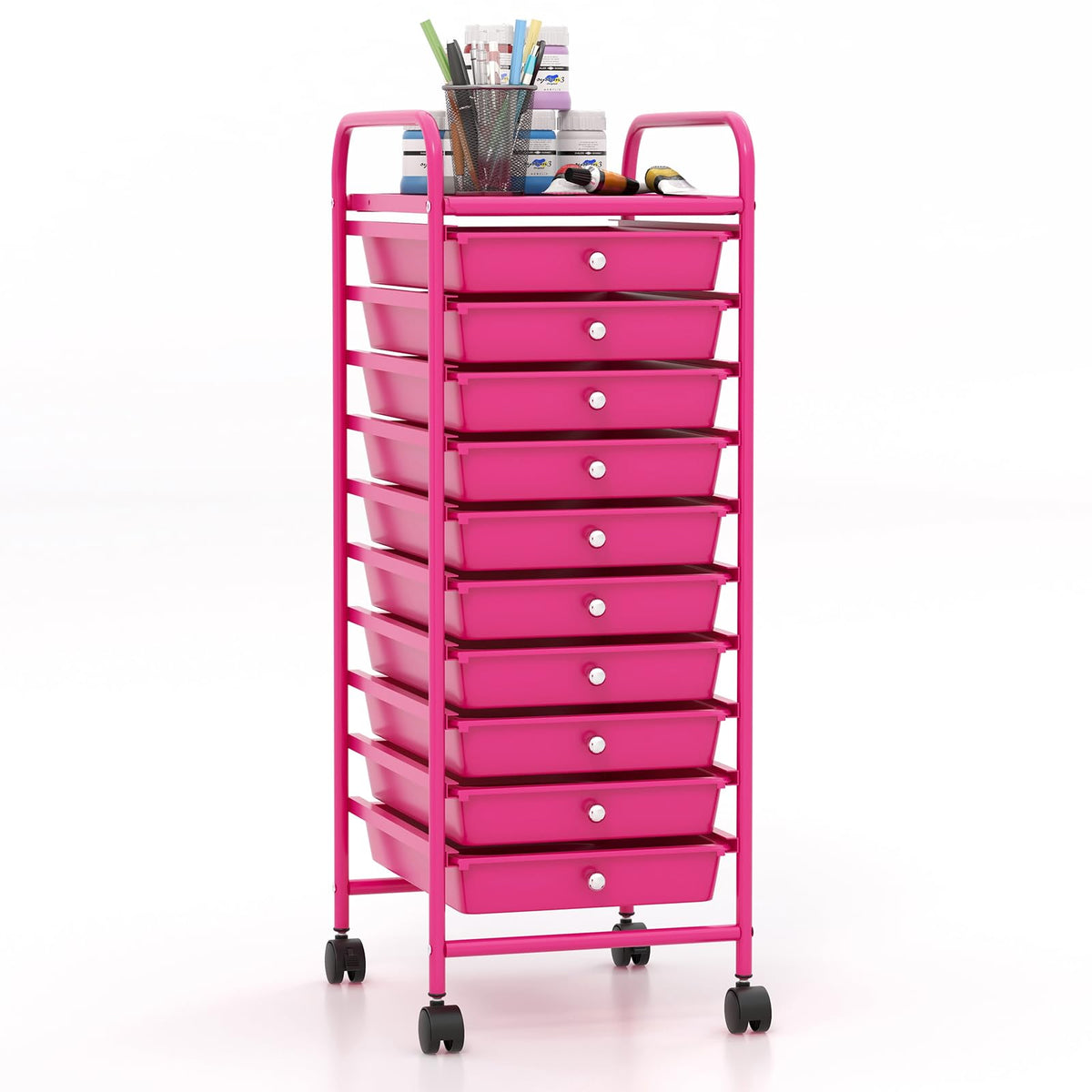 Goflame Rolling Storage Cart on Wheels with 10 Drawers