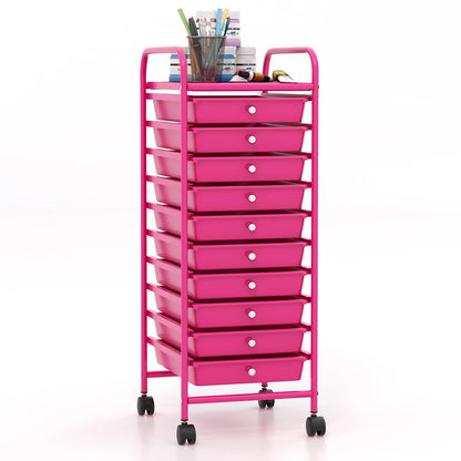 Goflame Rolling Storage Cart on Wheels with 10 Drawers
