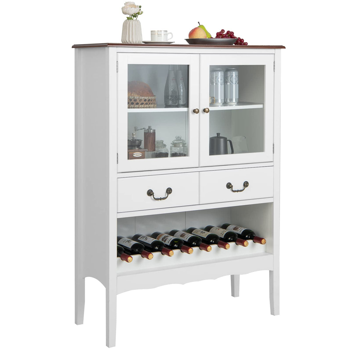 Goflame Buffet Wine Cabinet with Storage - Standing Sideboard