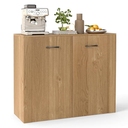 Goflame 38" Modern Storage Cabinet with 2 Doors and 4 Cubic Shelves
