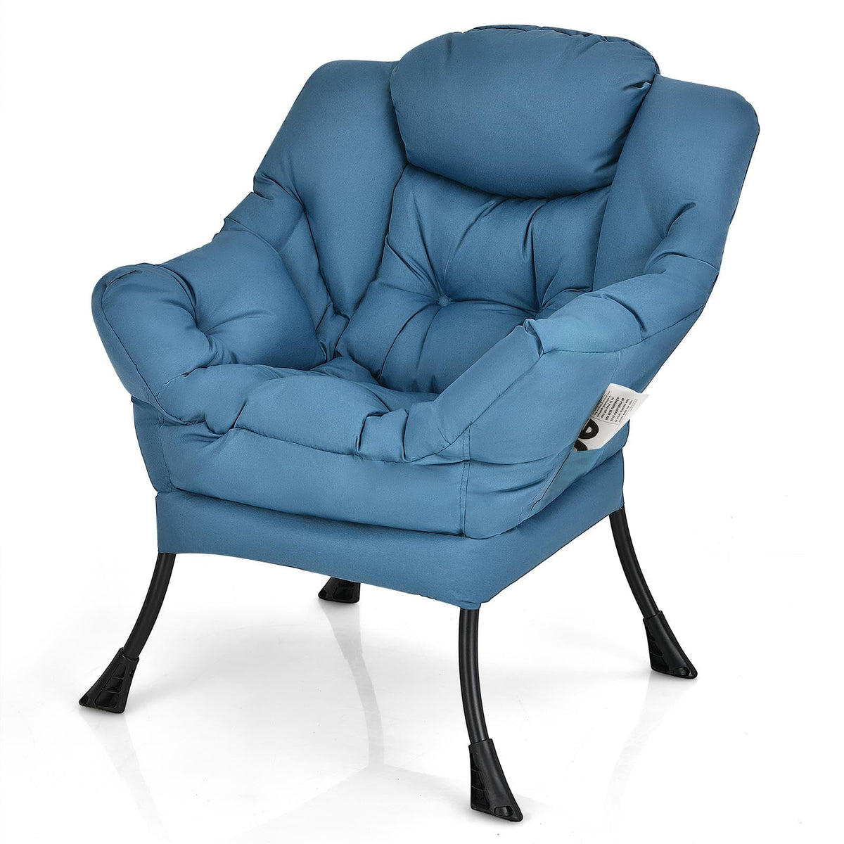 Goflame Modern Lazy Chair, Accent Contemporary Lounge Chair Polyester Fabric w/Steel Frame