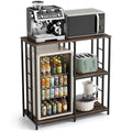 Goflame Kitchen Bakers Rack | 3-Tier Microwave Stand Stand with Open Shelves