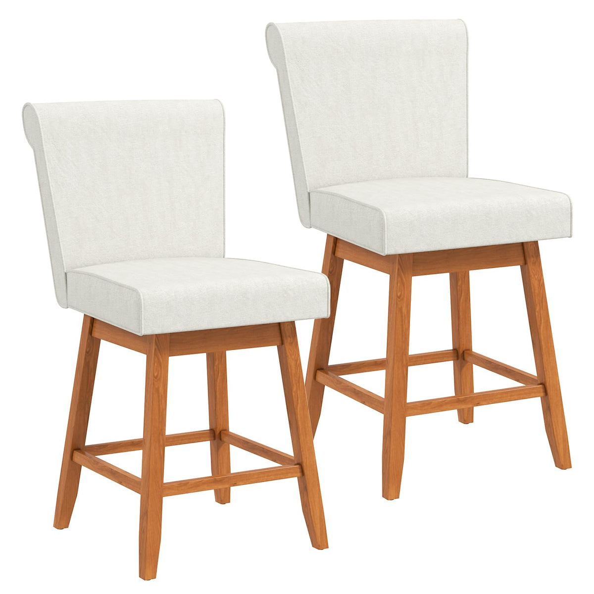 Goflame Modern Upholstered Bar Stools Set