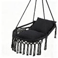 Goflame Macrame Hammock Chair w/Removable Cushions & Sturdy Metal Ring