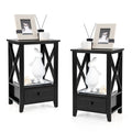Goflame Modern X-Design Nightstand Set