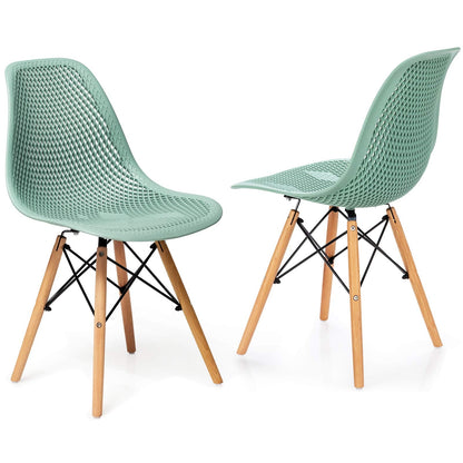 Goflame Set of 2 or 4 Modern Dining Chairs, Shell PP Lounge Side Chairs w/ Mesh Design