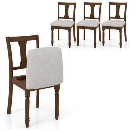 Goflame Wood Dining Chairs Set Farmhouse Dining Room Chair with Cushion Seat, Armless Wooden Dining Side Chairs