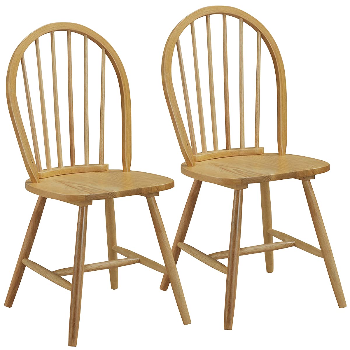 Goflame Set of 2 or 4 Windsor Chairs, Country Wood Chairs