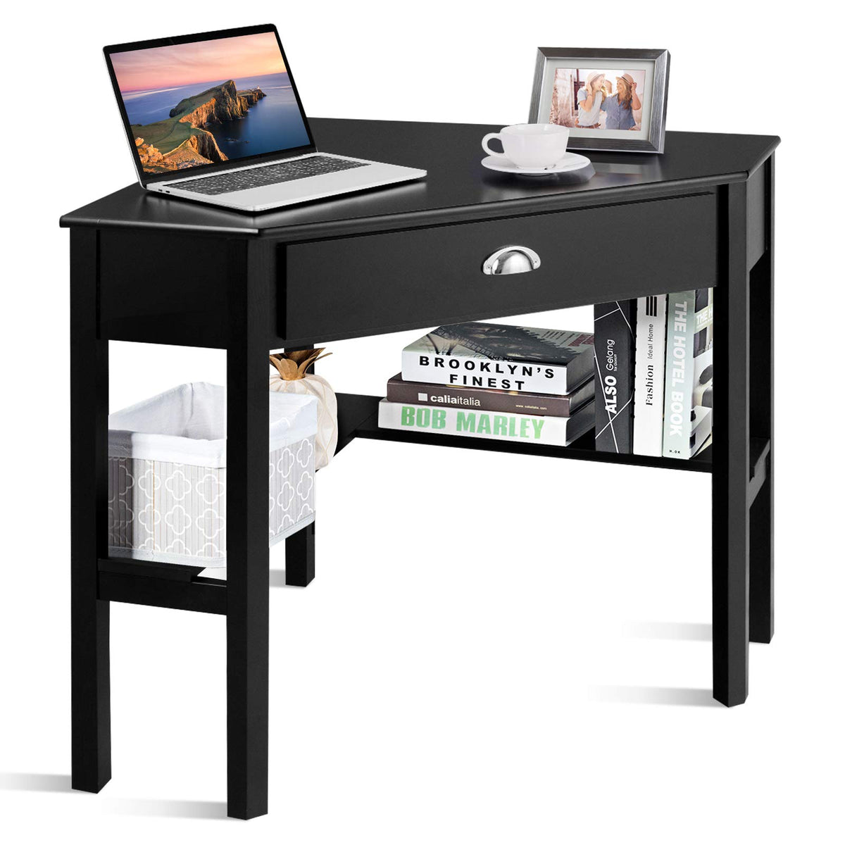 GOFLAME Computer Corner Desk for Small Space Home Office