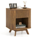 Goflame Mid Century Modern Nightstand Set of 1/2 Fluted Bedside Table