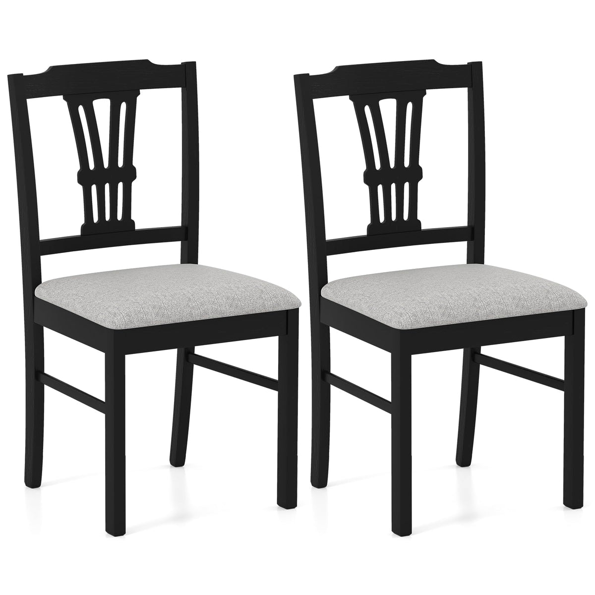 Goflame Wooden Dining Chairs Set of 2/4 Upholstered Kitchen Chairs