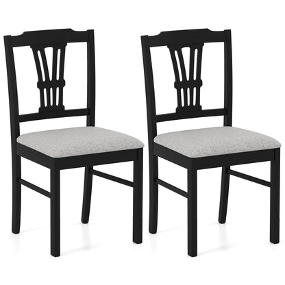 Goflame Wooden Dining Chairs Set of 2/4 Upholstered Kitchen Chairs