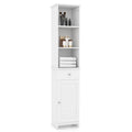 Goflame Narrow Floor Storage Cabinet with Adjustable Shelves