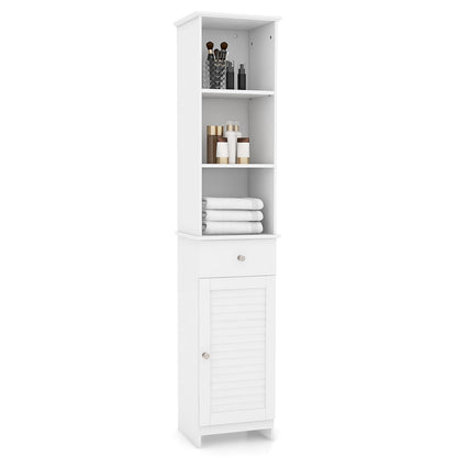 Goflame Narrow Floor Storage Cabinet with Adjustable Shelves