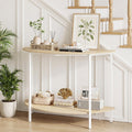 Goflame Half Moon Console Table | 40" Narrow Entryway Table with Storage Shelf