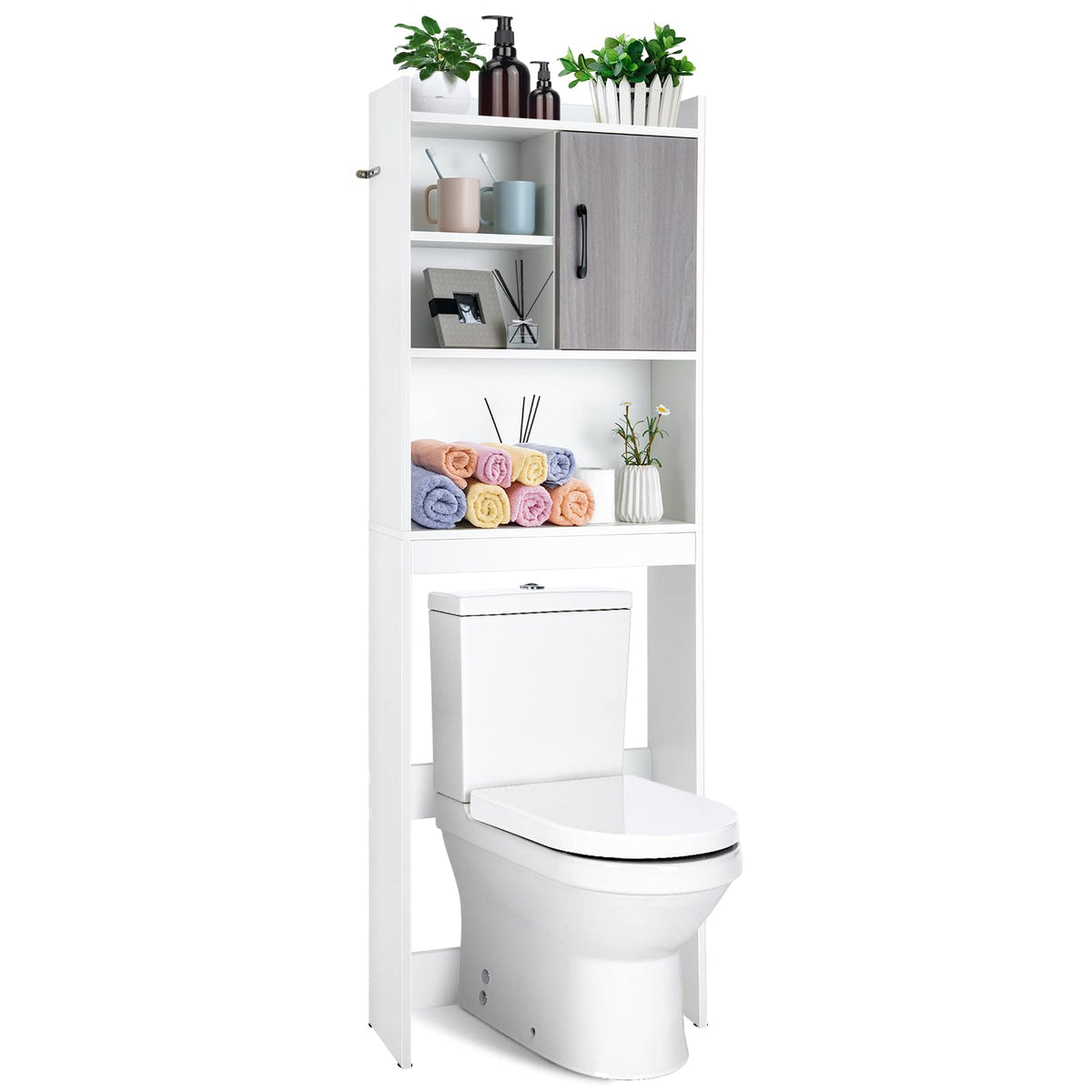 Goflame Over-The-Toilet Space-Saving Storage Cabinet