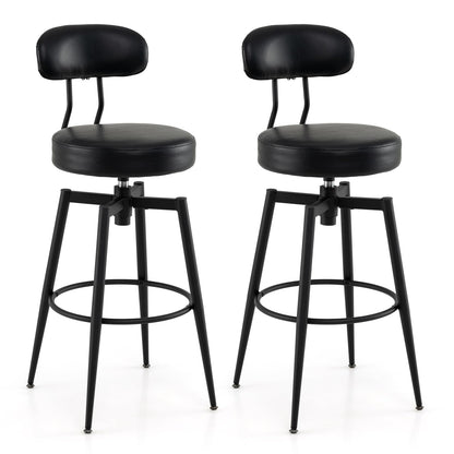 Goflame Swivel Barstools Set of 2/4 Faux Leather 31 Inch Bar Height Stools w/Upholstered Seat & Back