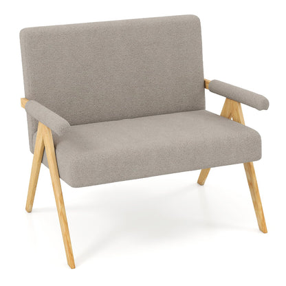 Goflame Loveseat Sofa with Armrests and Wooden Legs