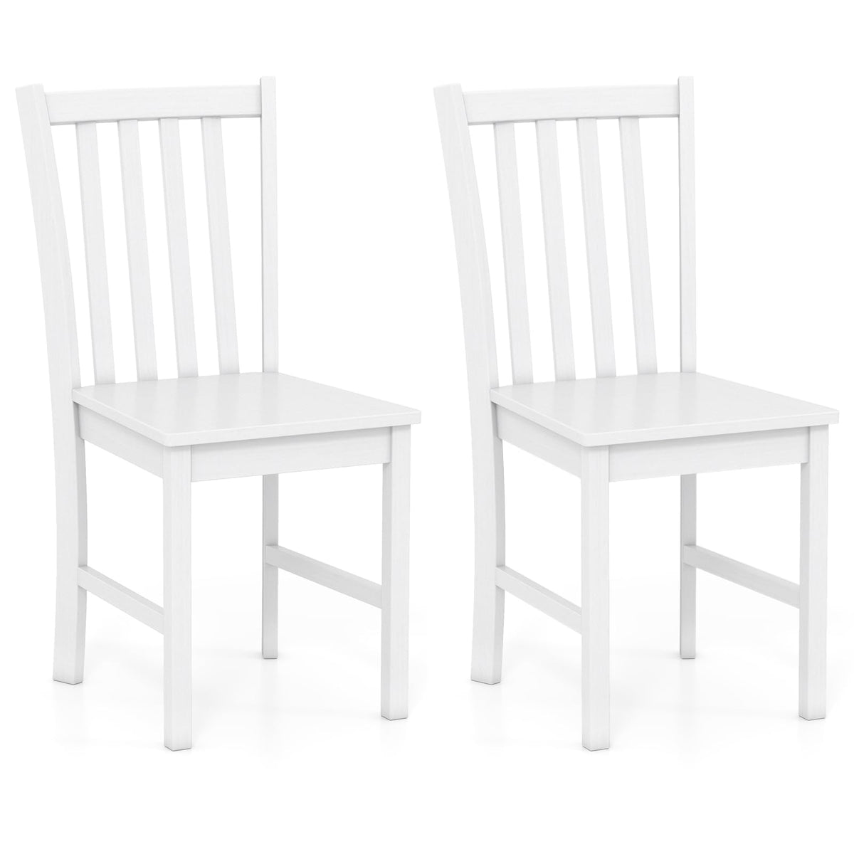Goflame Wooden Dining Chairs Set of 2/4-100% Solid Rubber Wood Kitchen Chair with Curved Backrest