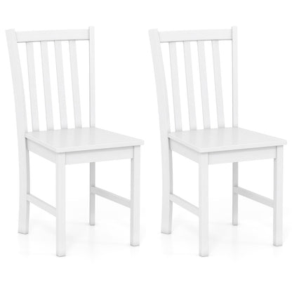 Goflame Wooden Dining Chairs Set of 2/4-100% Solid Rubber Wood Kitchen Chair with Curved Backrest