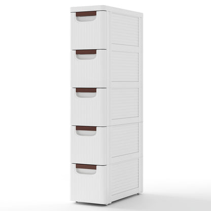 Goflame Storage Cart, Narrow Plastic Dresser, Rolling Organizer Cart for Office Classroom Bedroom