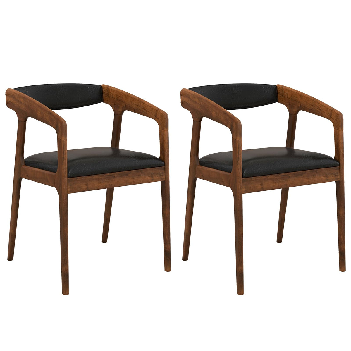 Goflame Modern Accent Chair - PU Leather Upholstered Armchairs w/Cozy Backrest & Padded Seat Cushion
