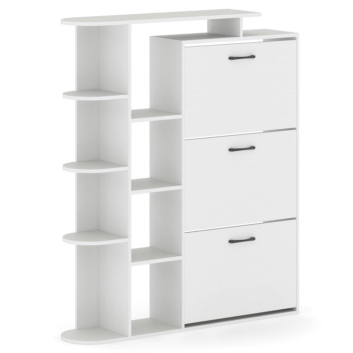 Goflame Shoe Cabinet with 3 Flip Drawers