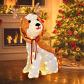 Goflame Lighted Christmas Dog, Indoor Outdoor Puppy Decoration w/LED Lights
