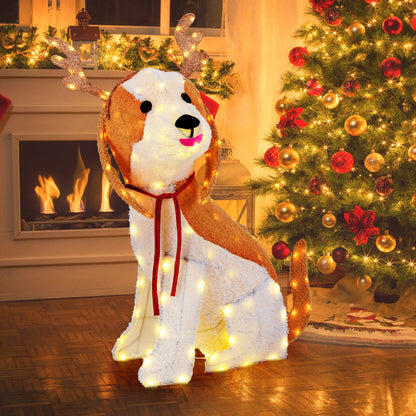 Goflame Lighted Christmas Dog, Indoor Outdoor Puppy Decoration w/LED Lights