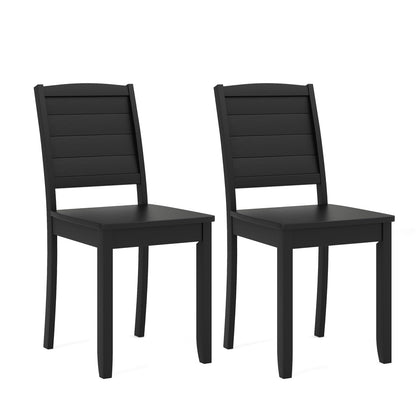 Goflame Wood Dining Chairs Set of 2/4, Modern Kitchen Chairs w/Rubber Wood Legs, Curved Backrest, Farmhouse Diner Chairs