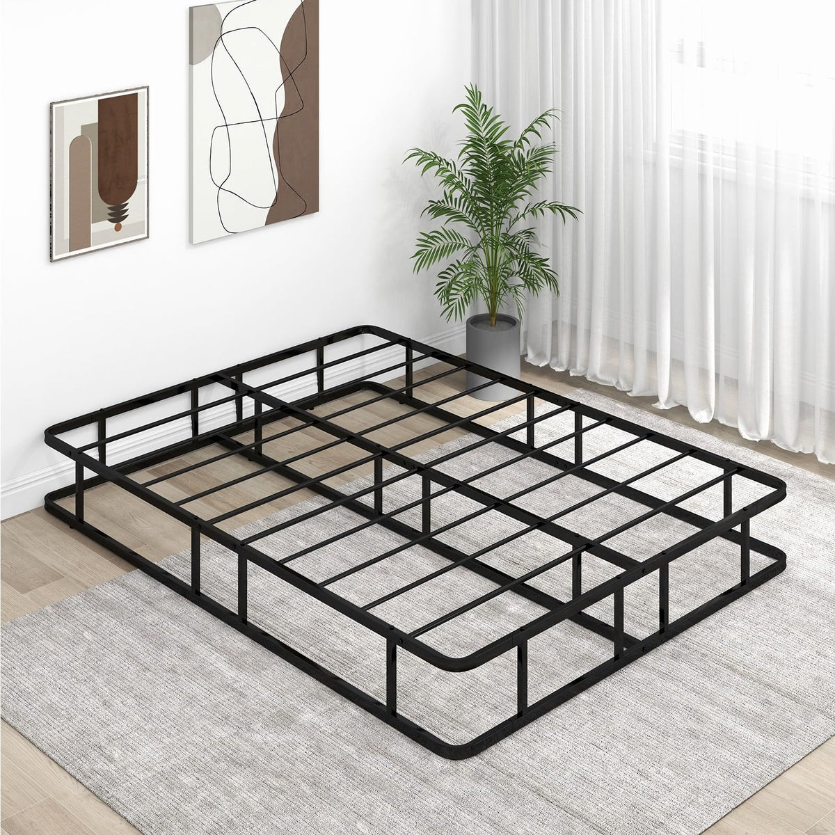 Goflame 10 Inch Bed Frame Queen Size, Metal Platform Queen Bed Frame, Heavy Duty Steel Slat Support