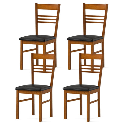 Goflame Wooden Dining Chairs Set of 2/4 Armless Kitchen Chairs w/Slat Backrest