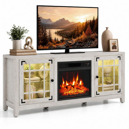 GOFLAME 58 Inch Farmhouse Electric Fireplace TV Stand
