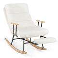 Goflame Nursery Rocking Chair Teddy Velvet Upholstered Rocking Chair