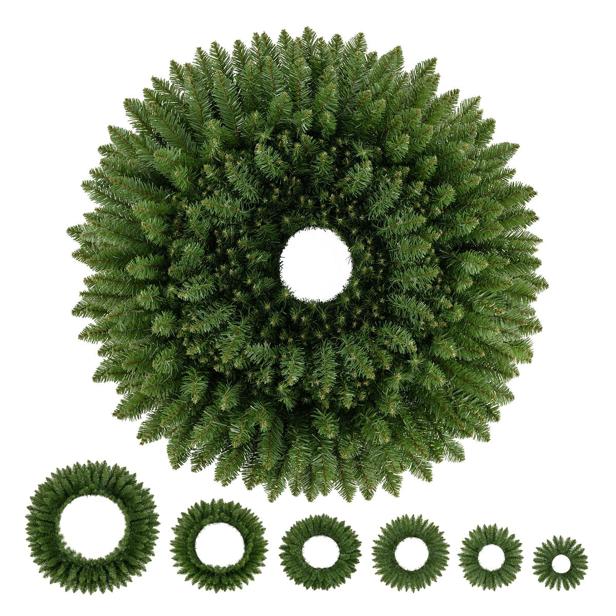 GOFLAME Nesting Christmas Wreaths Set of 6