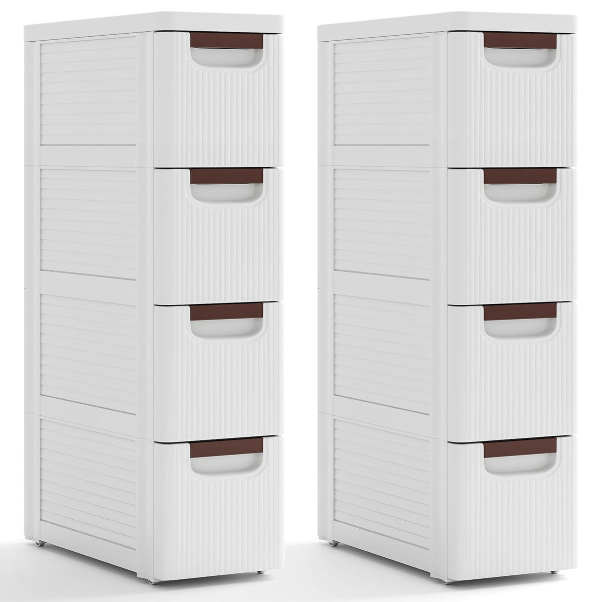 Goflame Storage Cart, Narrow Plastic Dresser, Rolling Organizer Cart for Office Classroom Bedroom