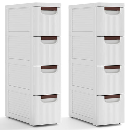 Goflame Storage Cart, Narrow Plastic Dresser, Rolling Organizer Cart for Office Classroom Bedroom
