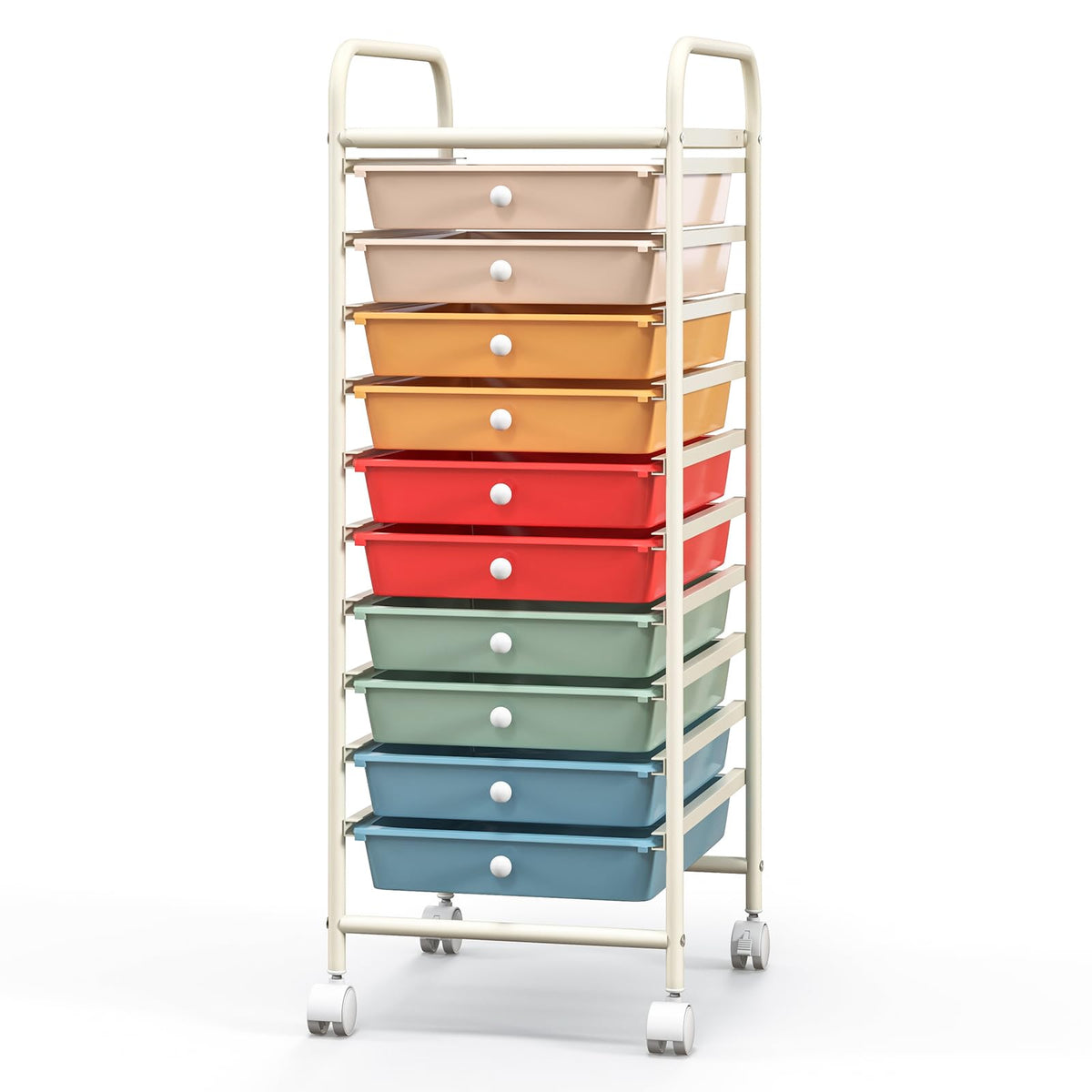 Goflame Rolling Storage Cart on Wheels with 10 Drawers