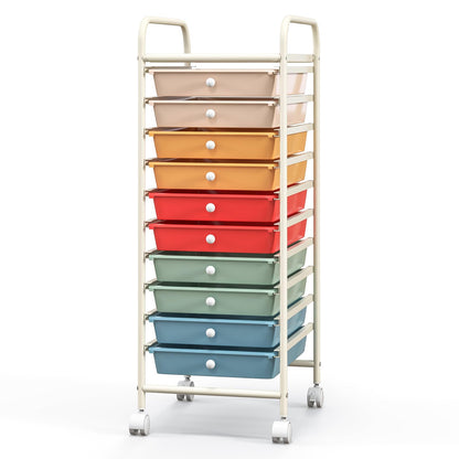 Goflame Rolling Storage Cart on Wheels with 10 Drawers
