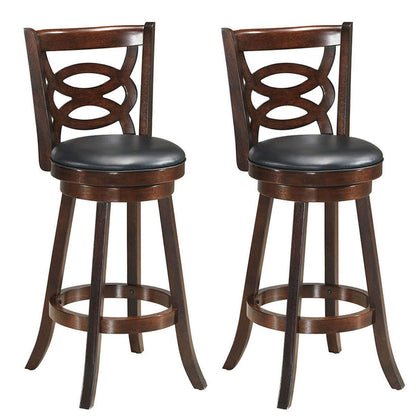 Goflame Bar Stools, Counter Height Dining Chair, Fabric Upholstered 360 Degree Swivel