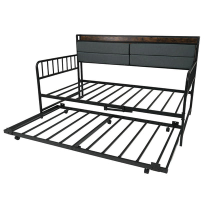 Goflame Daybed with Trundle Twin Bed Frame