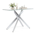 Goflame Glass Console Table 45" Modern Entryway Table