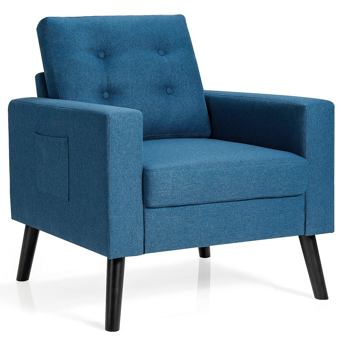 Goflame Modern Accent Chair, Mid-Century Upholstered Armchair Club Chair