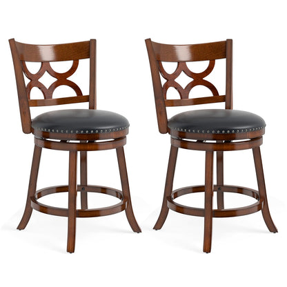Goflame Swivel Bar Stools Set of 2/4 with Upholstered Seat