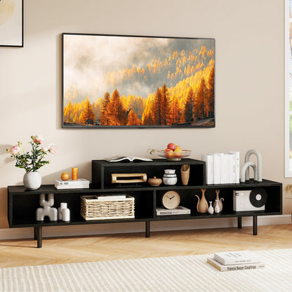 Goflame 3 Cubby TV Stand for 55/65/70 Inch TV | 63" Modern Entertainment Center